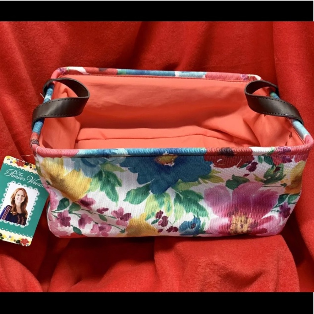 Pioneer Woman Medium Floral Canvas Basket